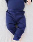 purebaby rib legging winter navy newborn baby