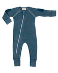 sapling child vintage blue waffle zip romper organic cotton baby