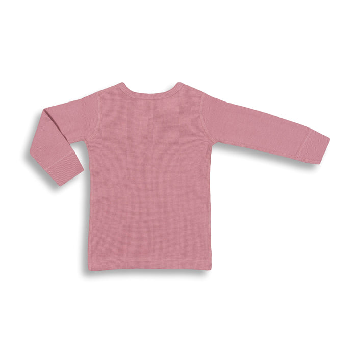 sapling organic cotton clothes for baby bramble pink waffle long sleeve tee