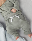 saplingchild organic cotton baby wear alpine grey waffle pants
