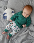 saplingchild organic cotton baby wear spruce green long sleeve tee lumberjack pants baby christmas outfit