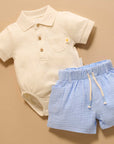 Crinkle Cotton Shorts | Carribean