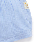 Crinkle Cotton Shorts | Carribean