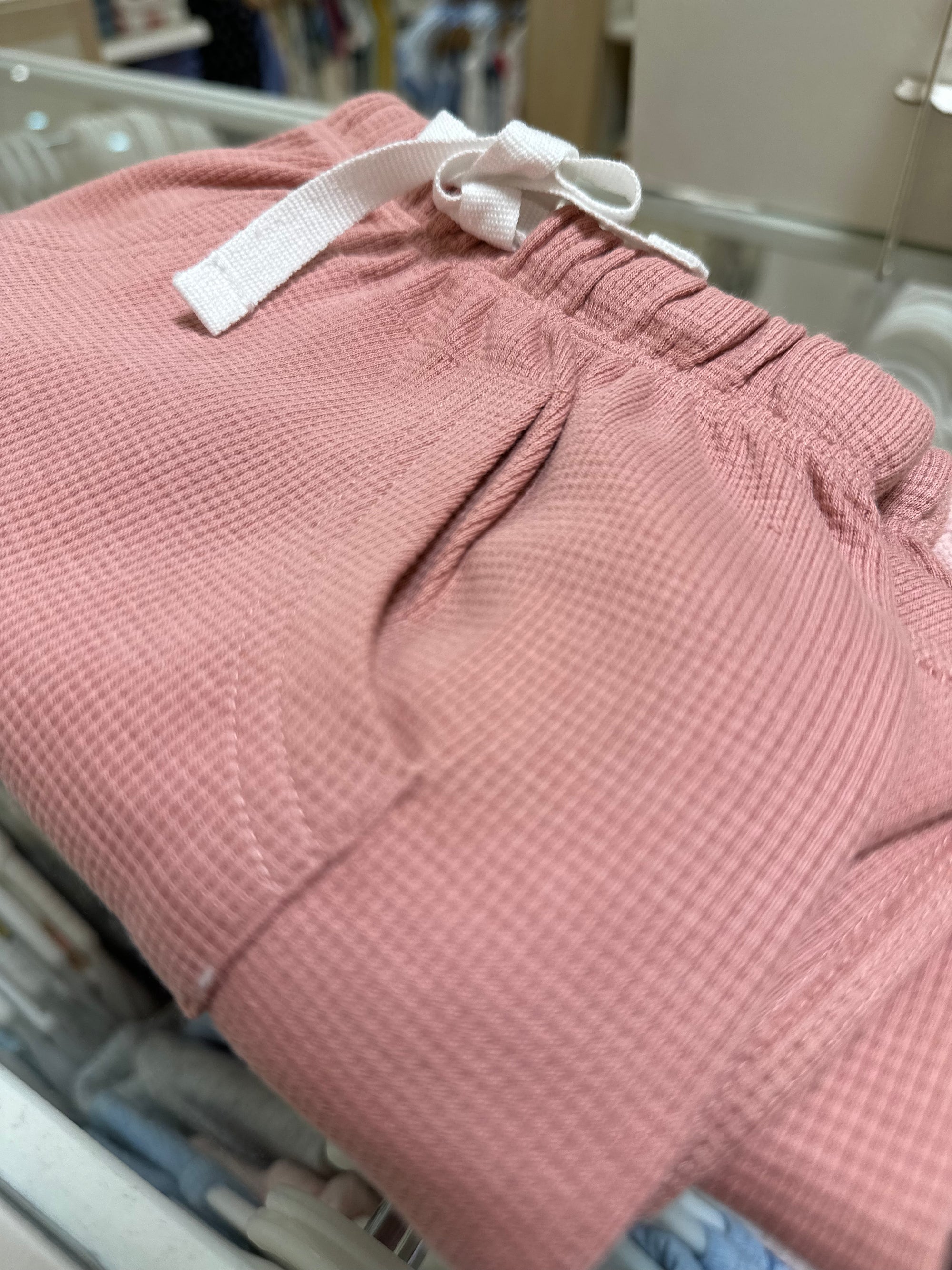 sapling organic cotton clothes for baby bramble pink waffle pants