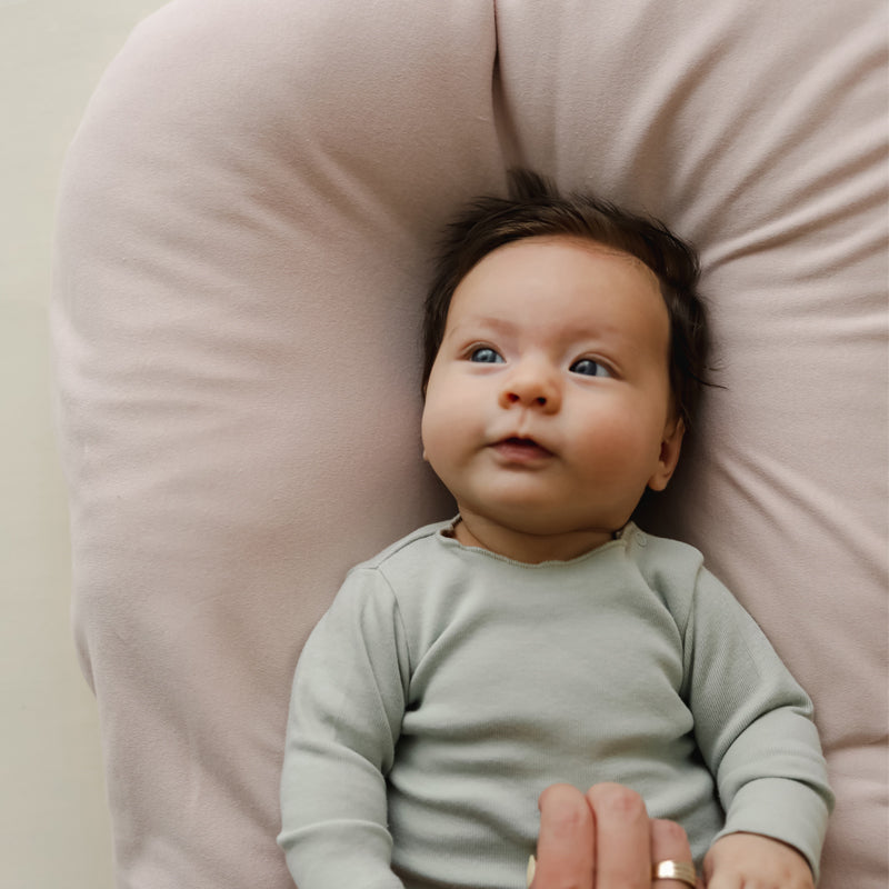 baby on snuggle me organic infant lounger cover only petal