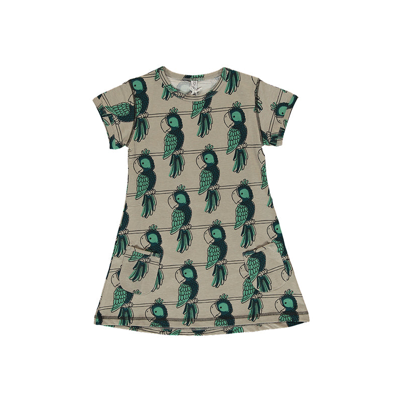 maxomorra parrot tunic dress girls