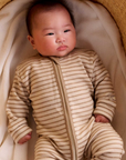 Brown Striped Merino Growsuit