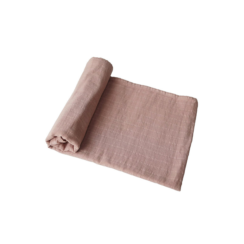 mushie organic cotton muslin swaddle natural