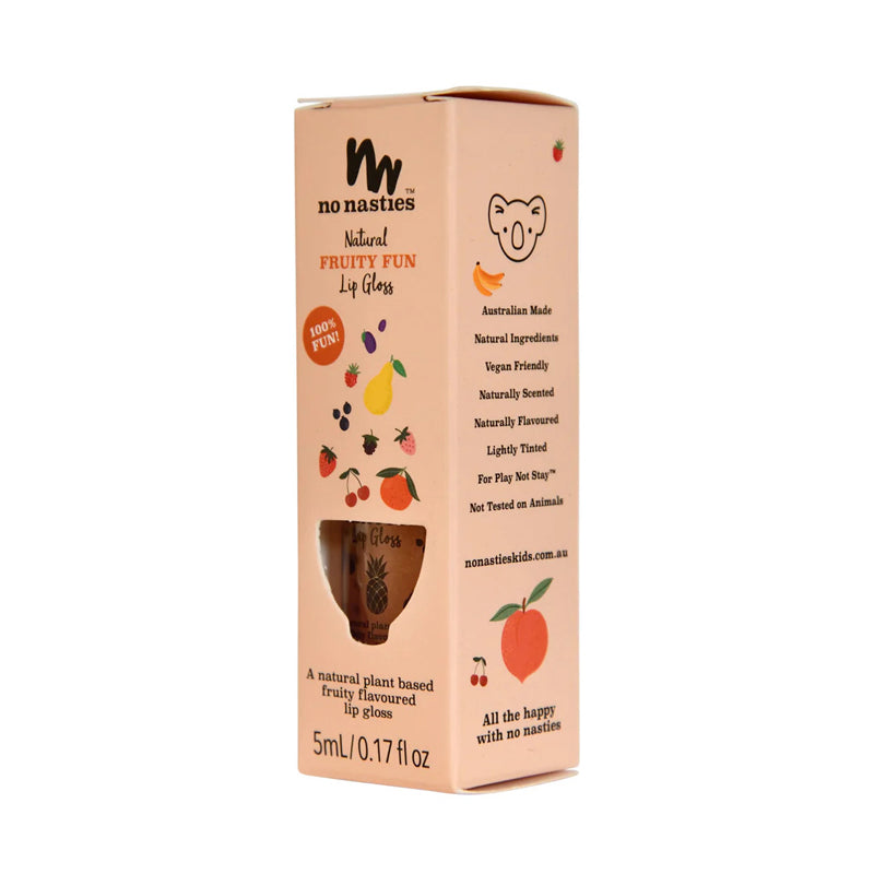 no nasties kids makeup kids lip gloss fruity fun peach