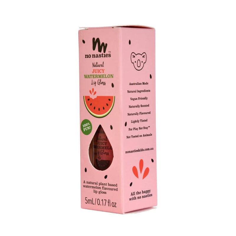 no nasties kids makeup kids lip gloss watermelon red