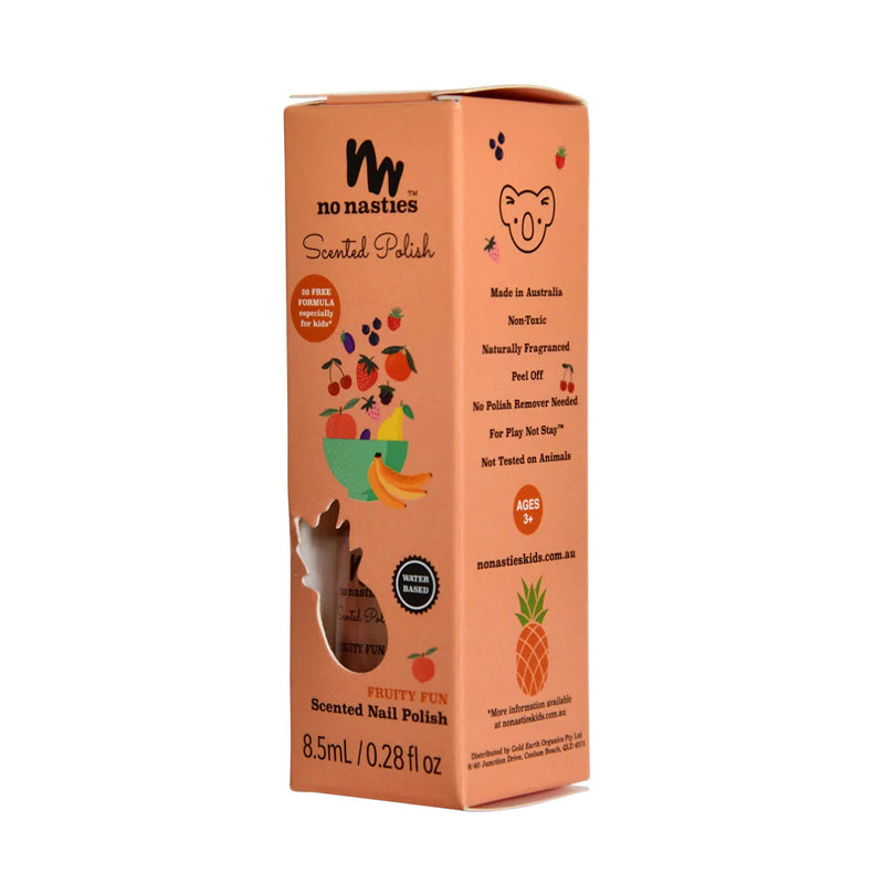 no nasties kids nail polish scented fruity peach fun