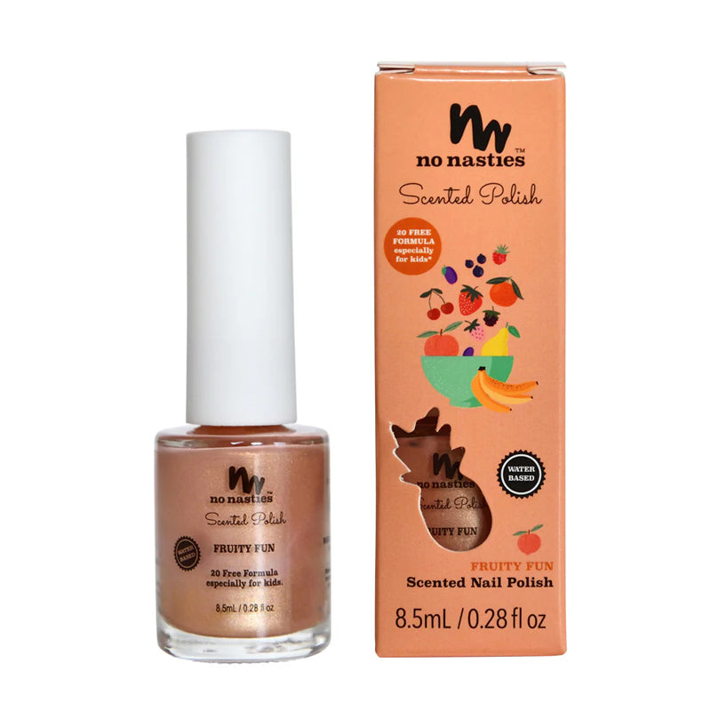 no nasties kids nail polish scented fruity peach fun