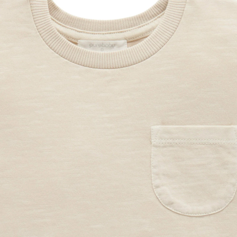 purebaby basic tee sand baby kids organic cotton tee