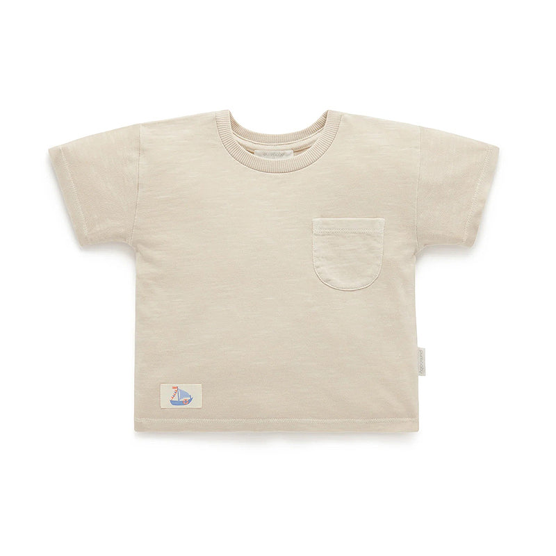 purebaby basic tee sand baby kids organic cotton tee