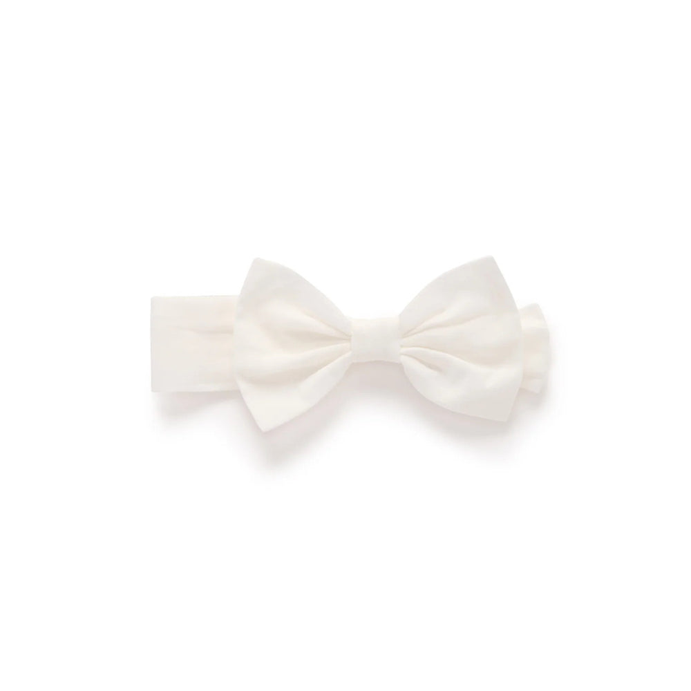 purebaby organic bow headband vanilla baby girl