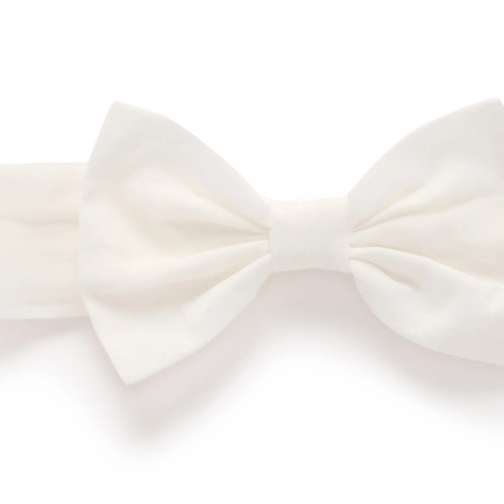 purebaby organic bow headband vanilla baby girl