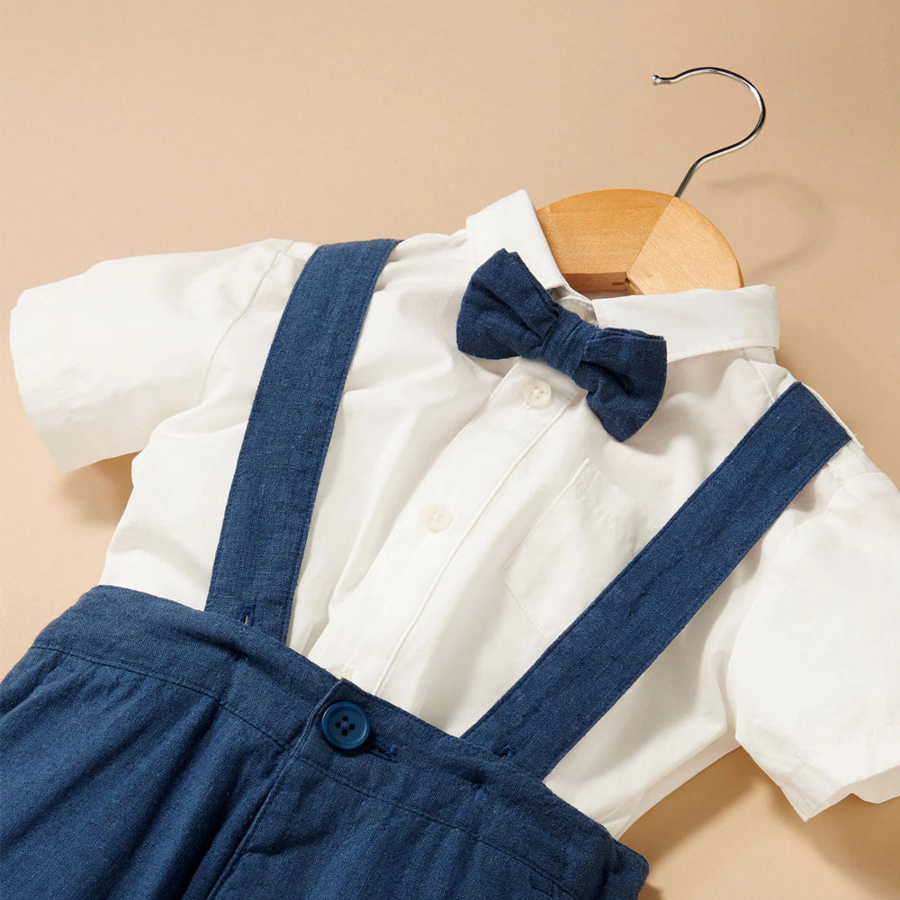 purebaby organic bow tie slate baby boy