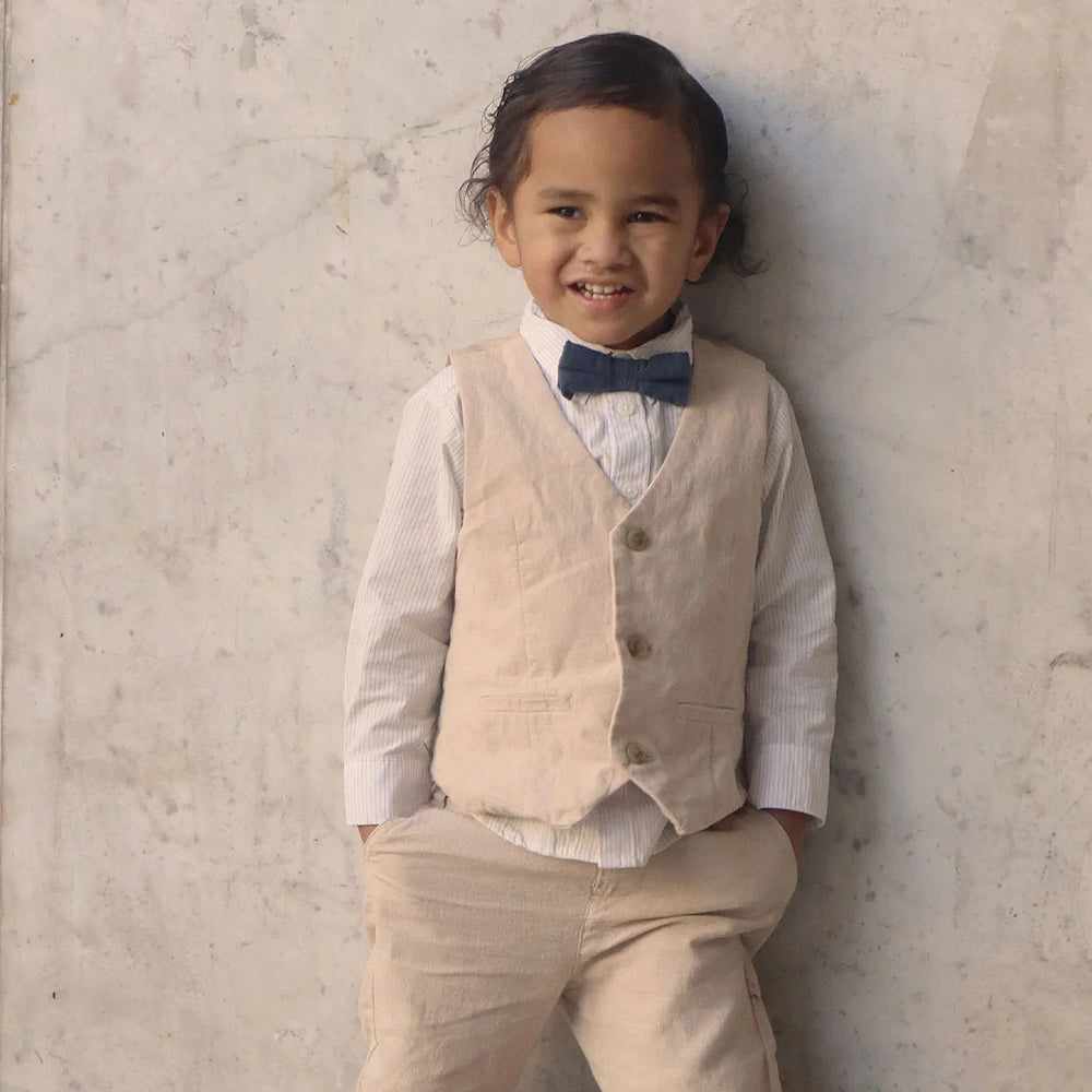 purebaby organic bow tie slate baby boy