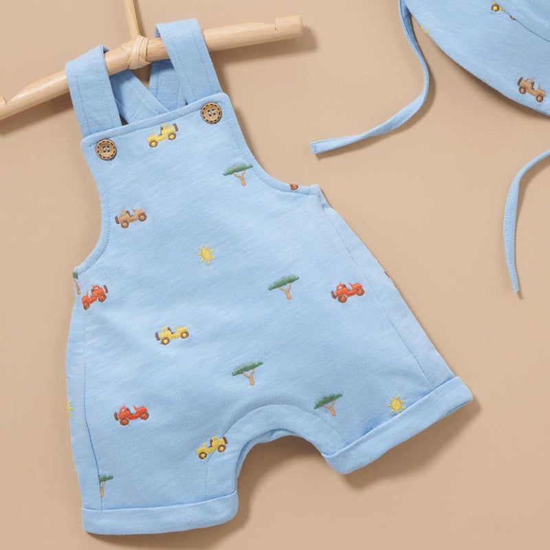 purebaby broderie overall safari baby overall organic cotton outfit