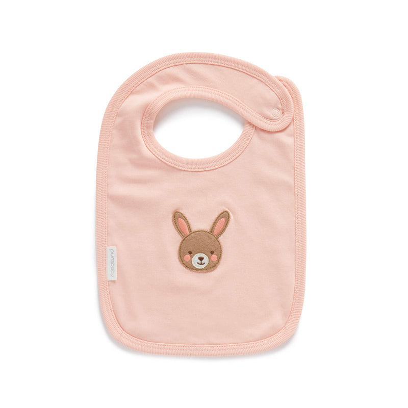 bunny baby bib pink