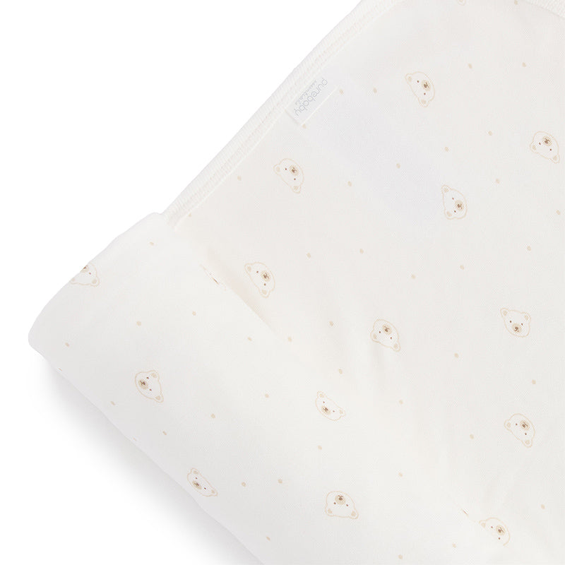 purebaby organic cotton baby swaddle blanket vanilla bear