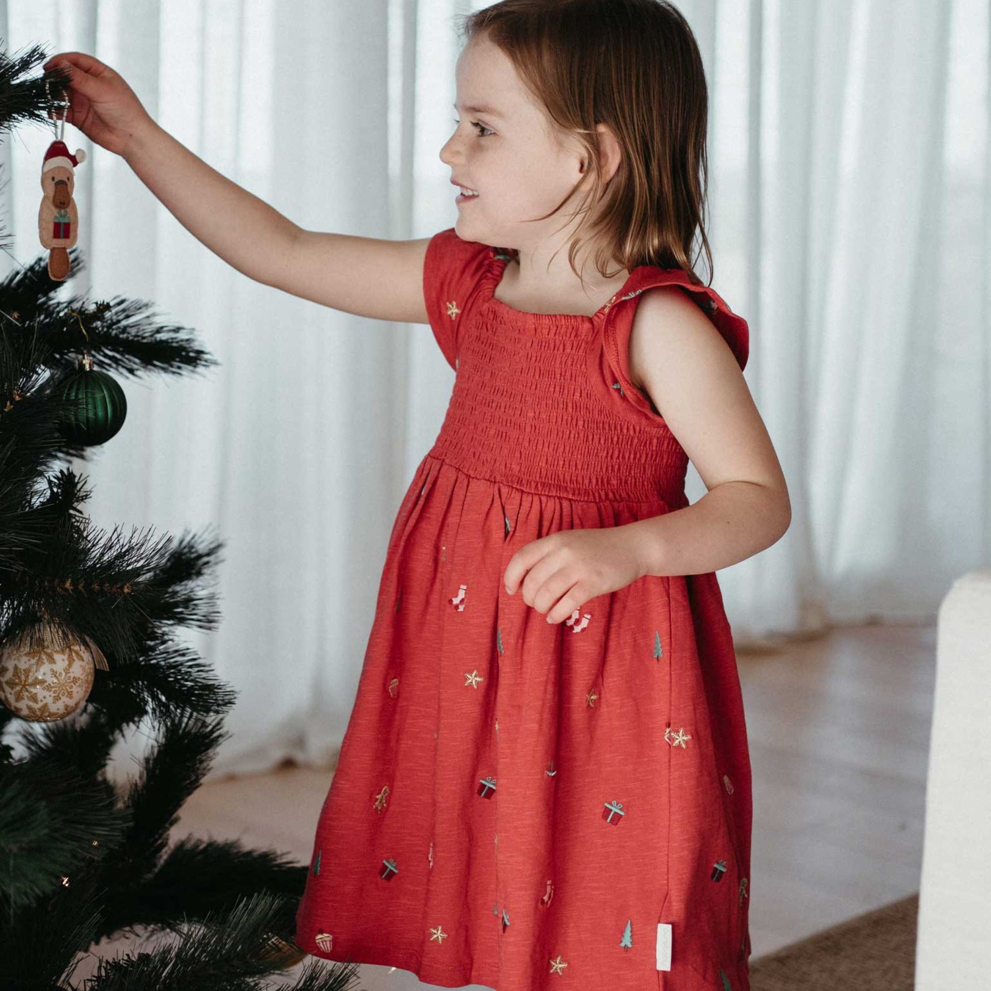 purebaby christmas celebration dress christmas red baby kids christmas outfit