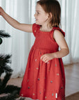 purebaby christmas celebration dress christmas red baby kids christmas outfit