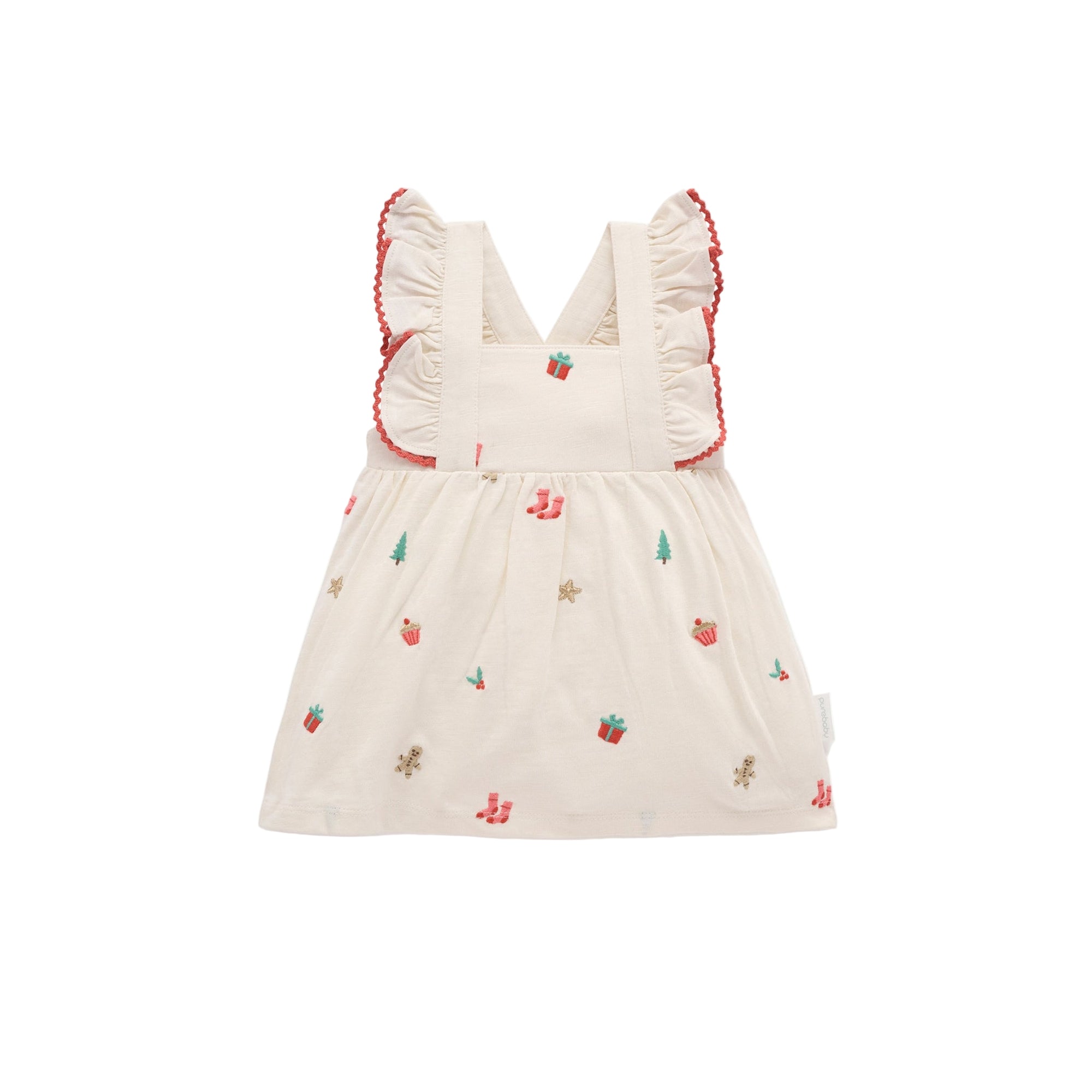 baby purebaby organic christmas broderie dress baby christmas outfit