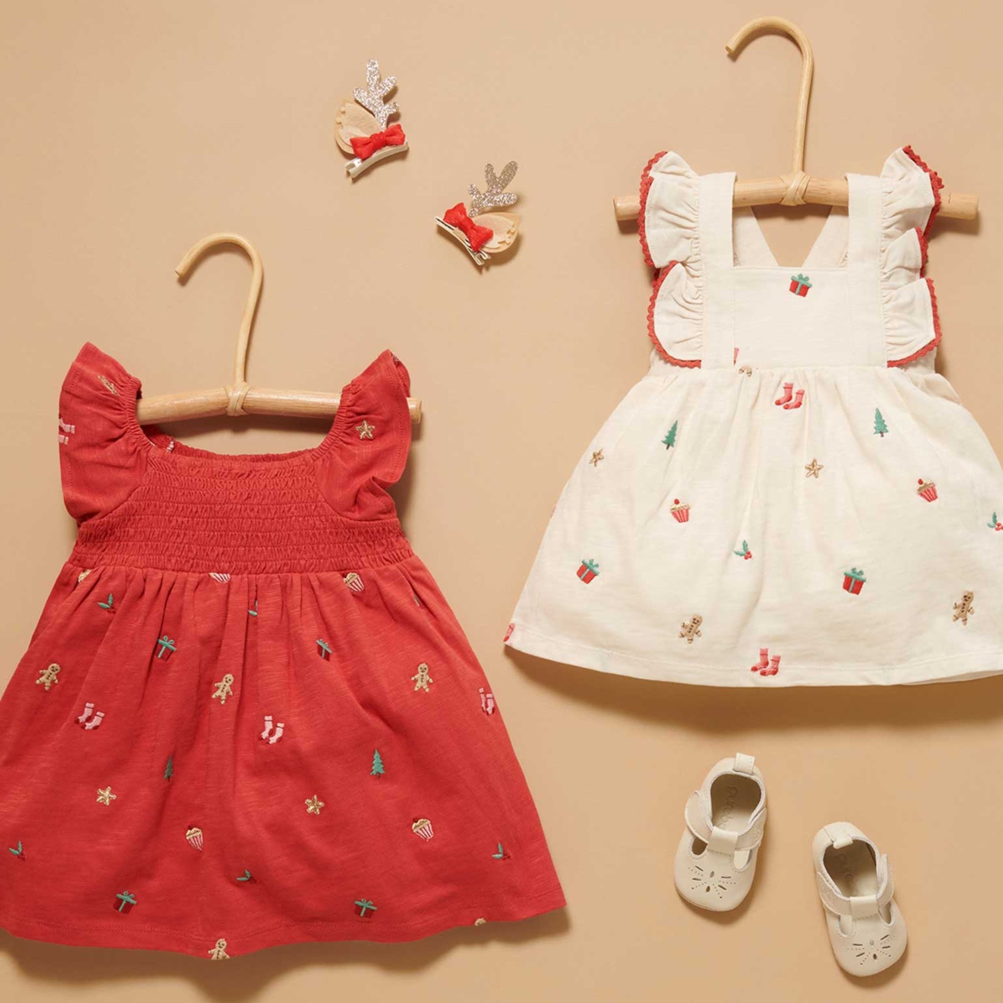 baby purebaby organic christmas broderie dress baby christmas outfit