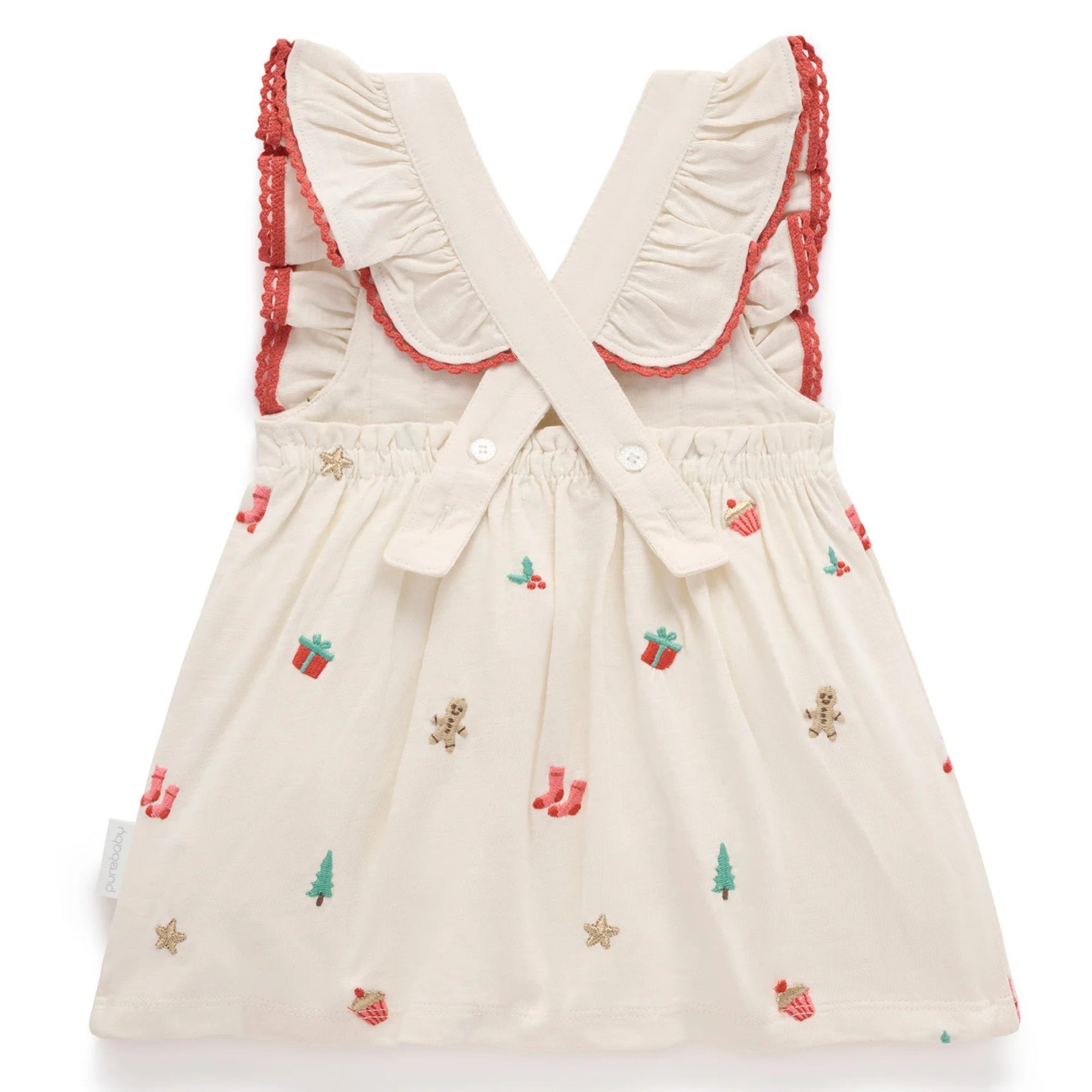 baby purebaby organic christmas broderie dress baby christmas outfit