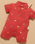 baby in purebaby organic christmas polo growsuit baby christmas outfit