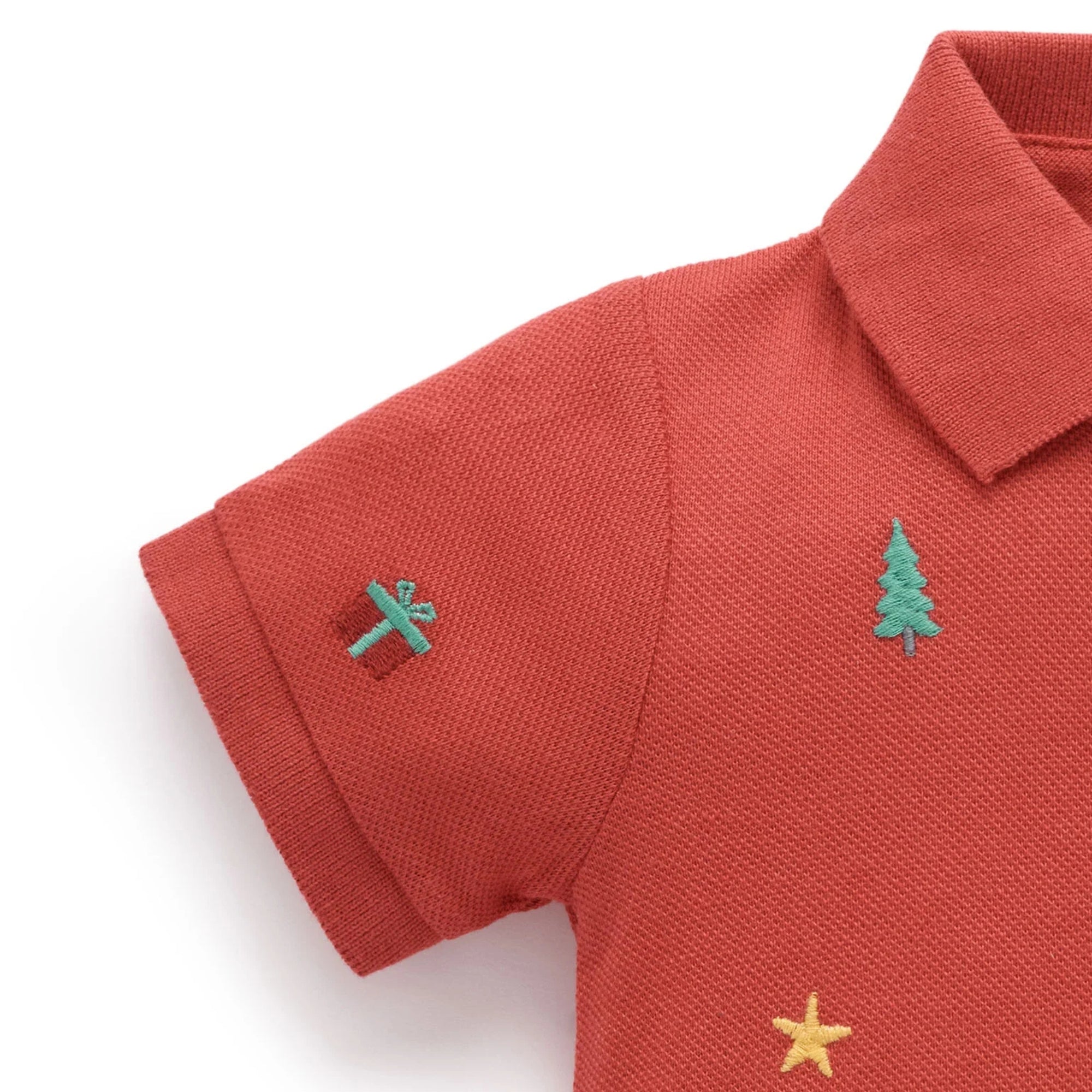 baby in purebaby organic christmas polo growsuit baby christmas outfit