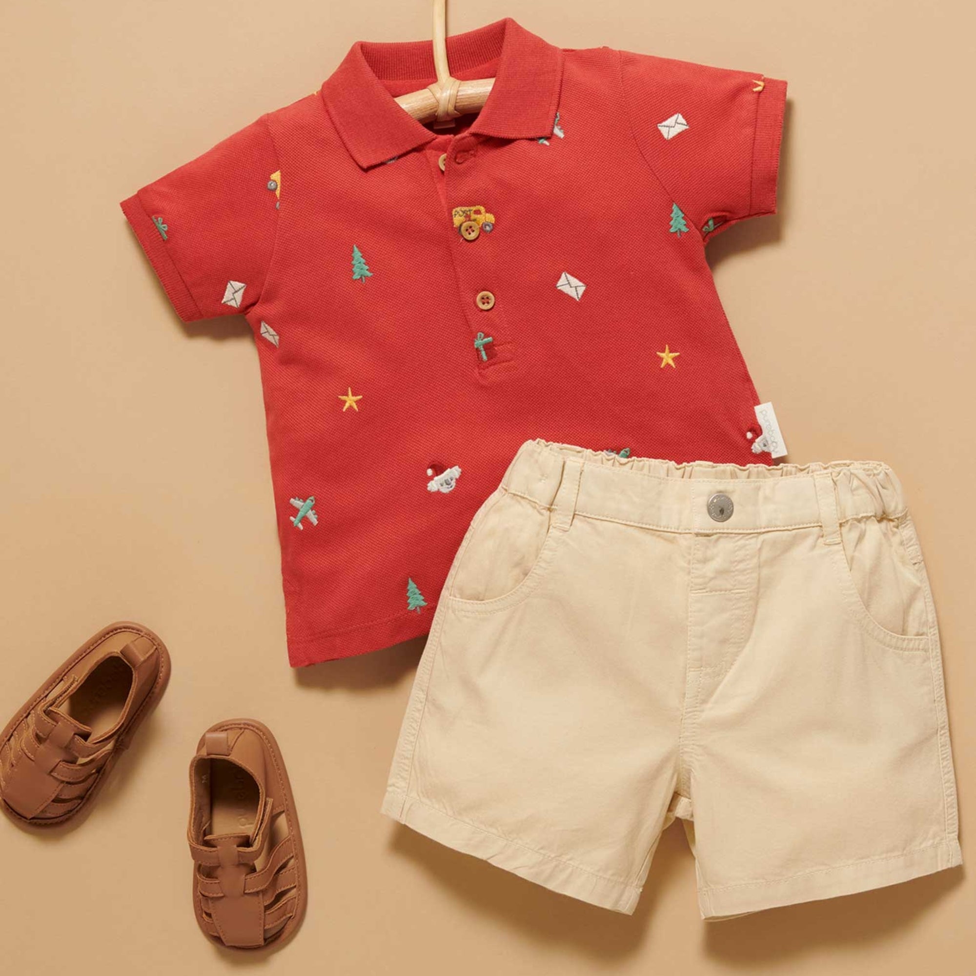baby kids purebaby organic christmas polo tee baby kids christmas outfit