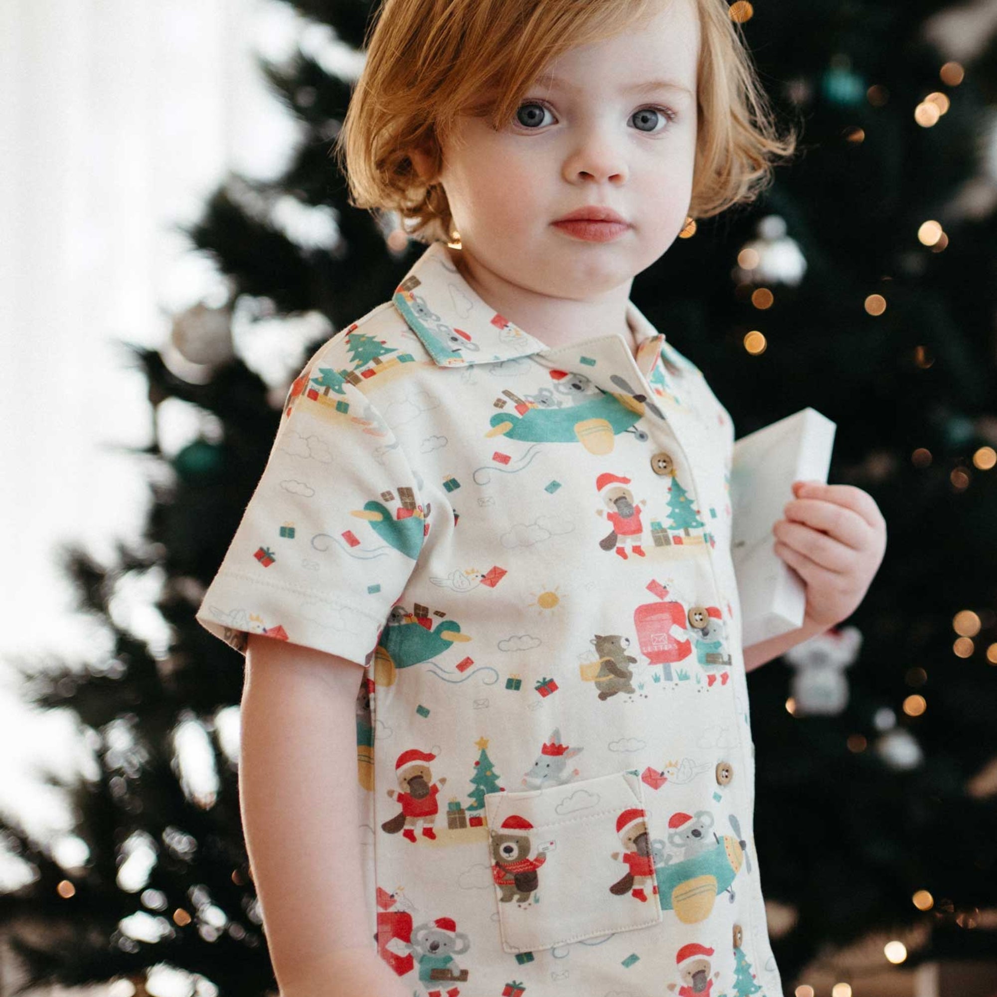 baby kids christmas pyjama pj set purebaby organic cotton sleepwear