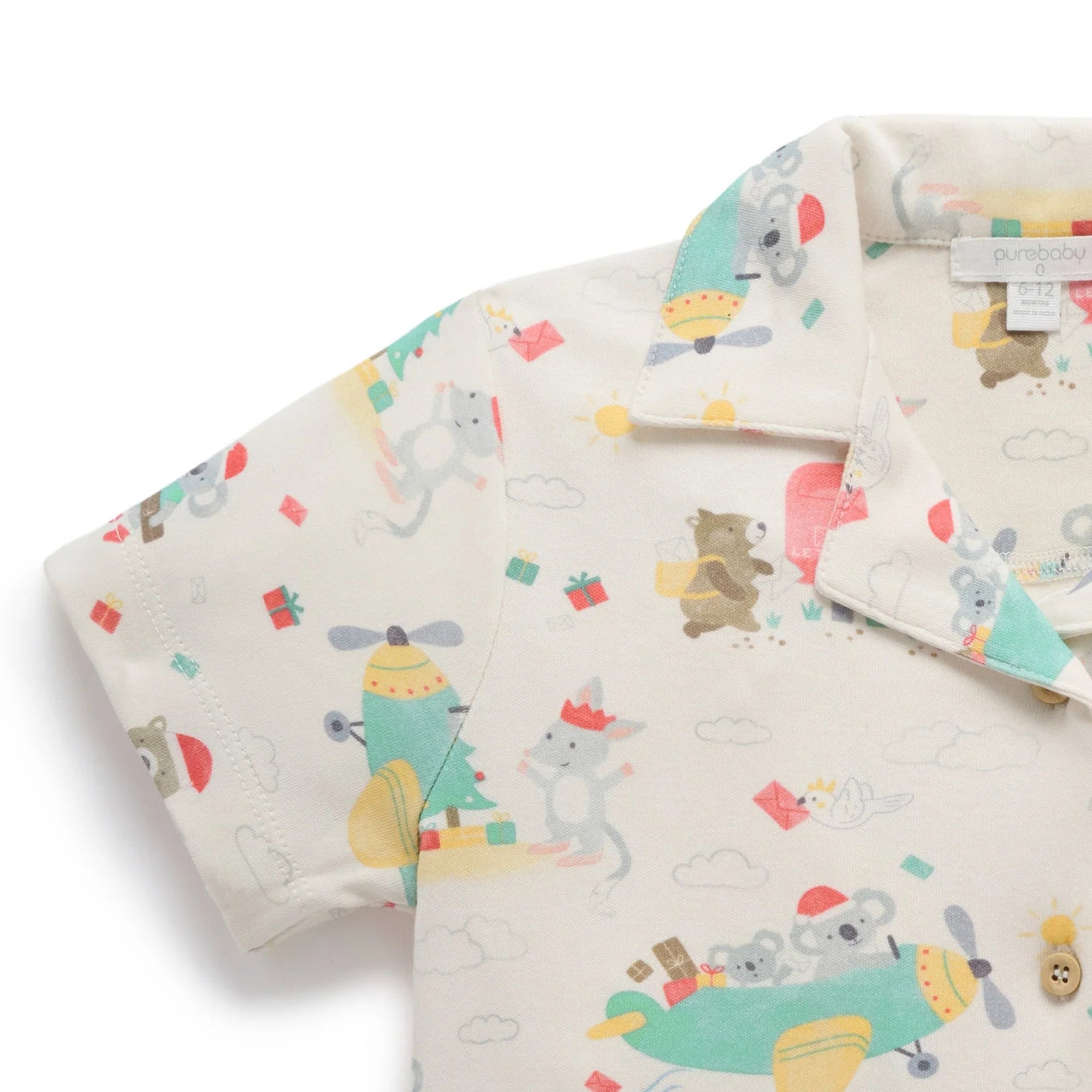 baby kids christmas pyjama pj set purebaby organic cotton sleepwear