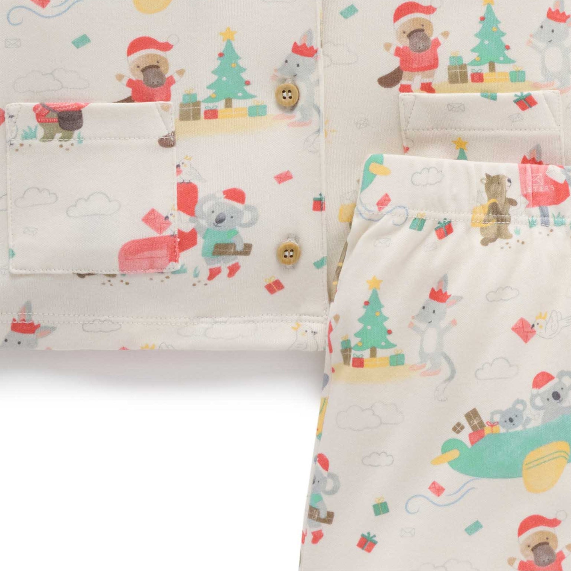 baby kids christmas pyjama pj set purebaby organic cotton sleepwear