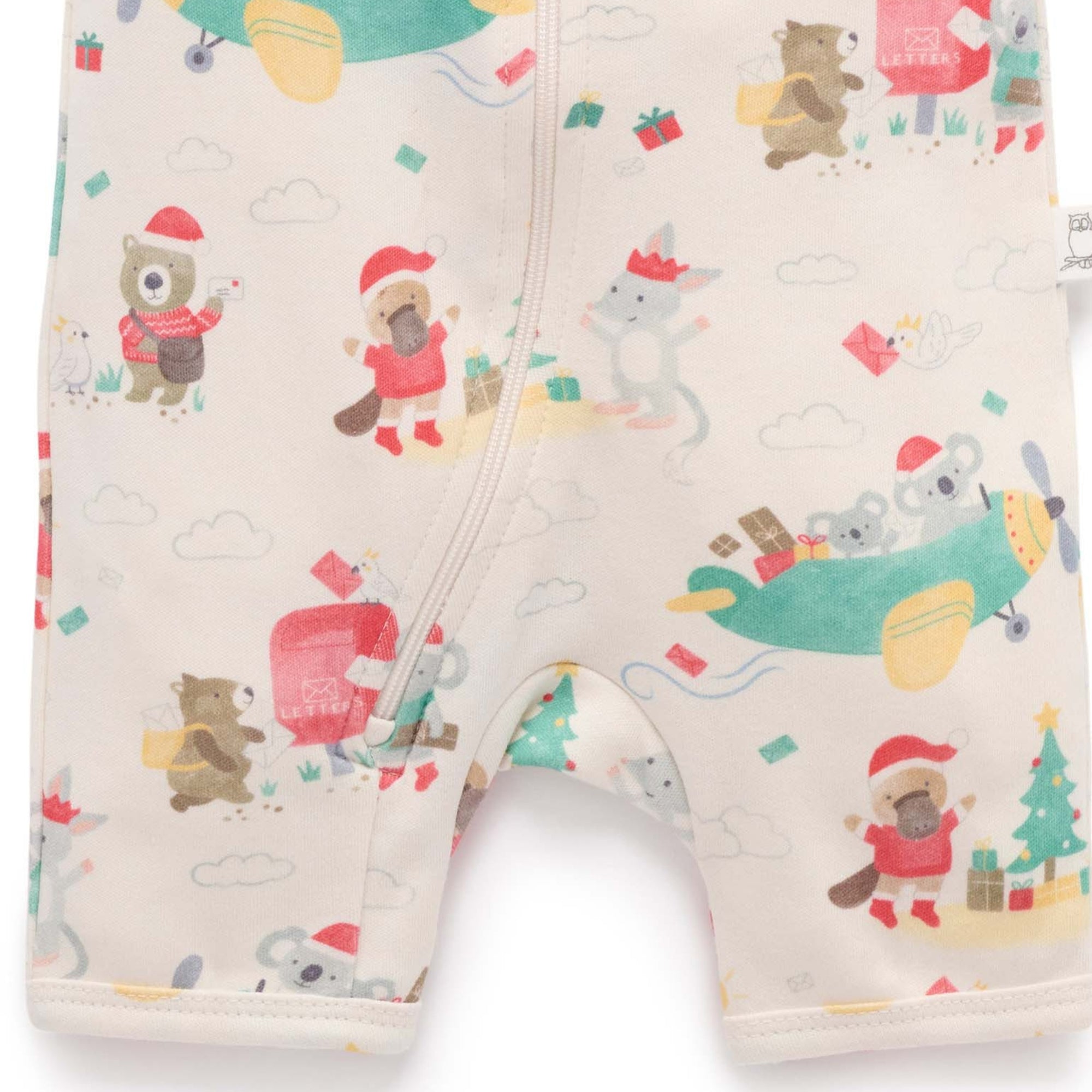 baby christmas short sleeve growsuit purebaby organic christmas outfit