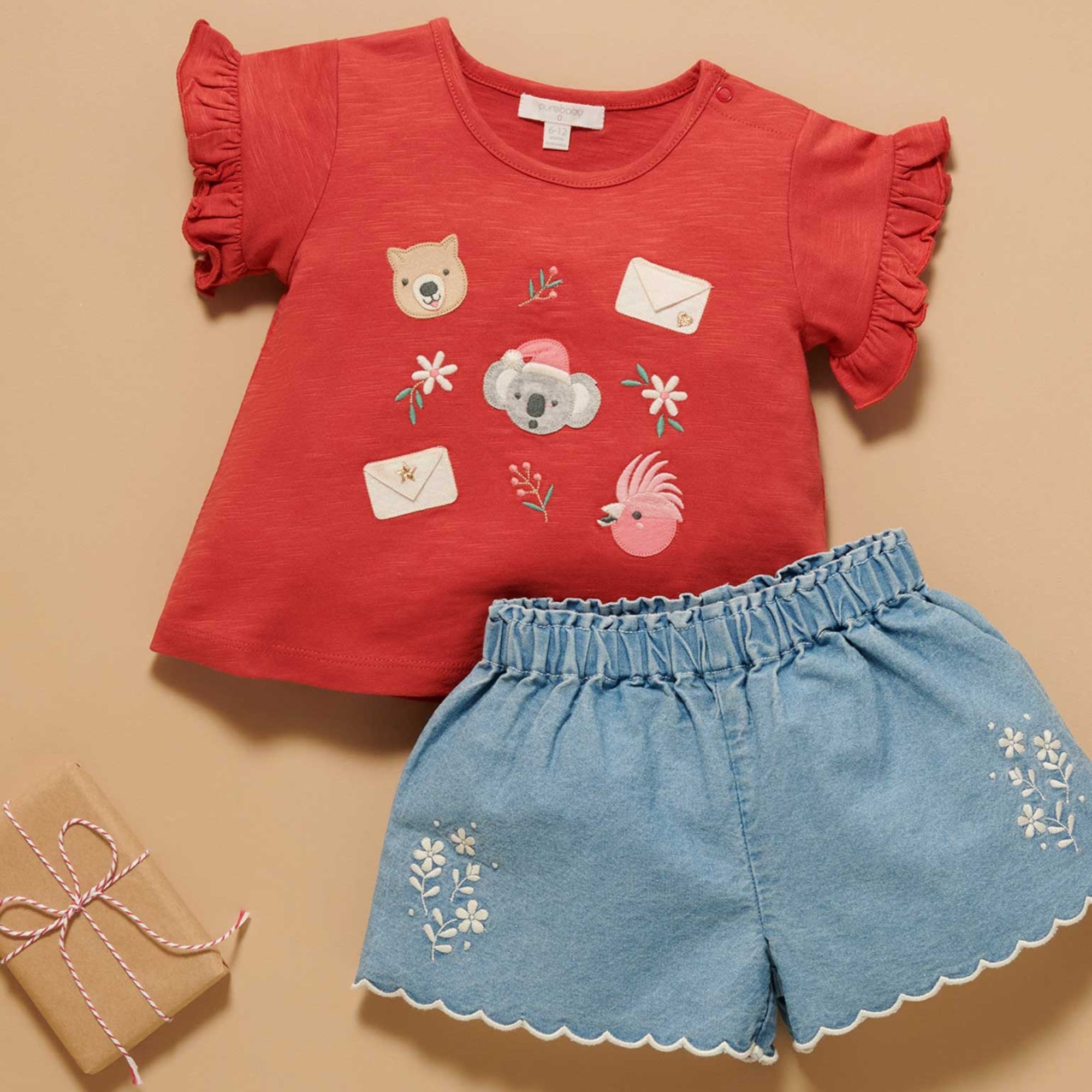 baby kids christmas tee purebaby organic christmas outfit