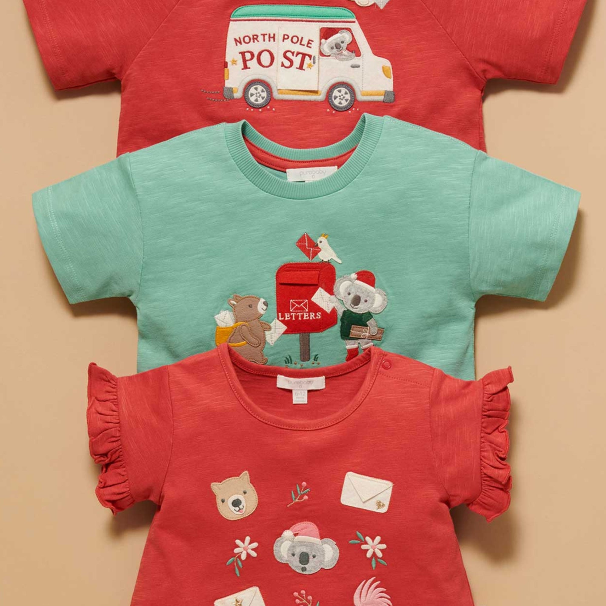 baby kids christmas tee purebaby organic christmas outfit