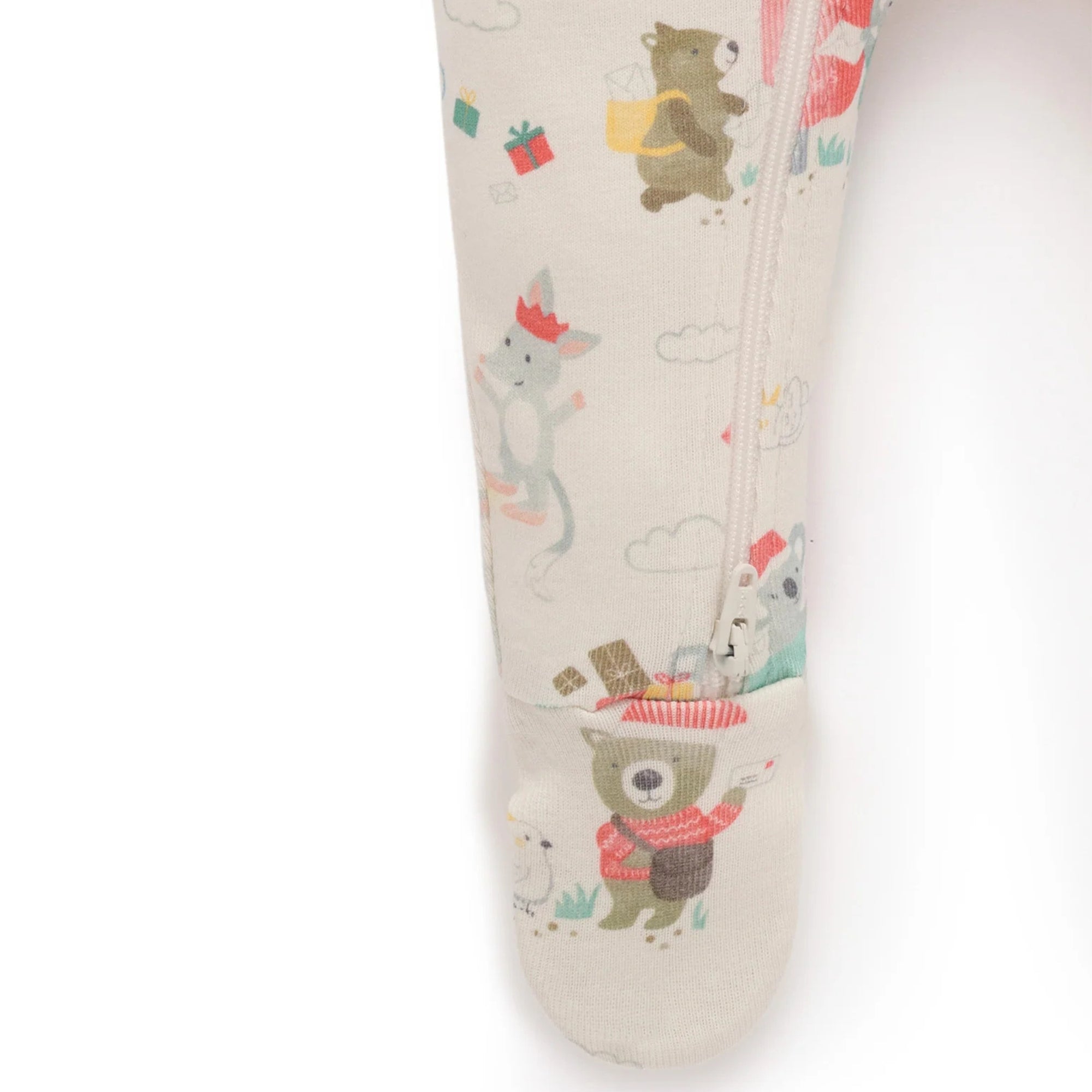 purebaby organic christmas wishes zip growsuit baby christmas outfit