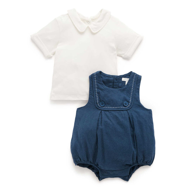 purebaby organic baby occasion wear classic romper set
