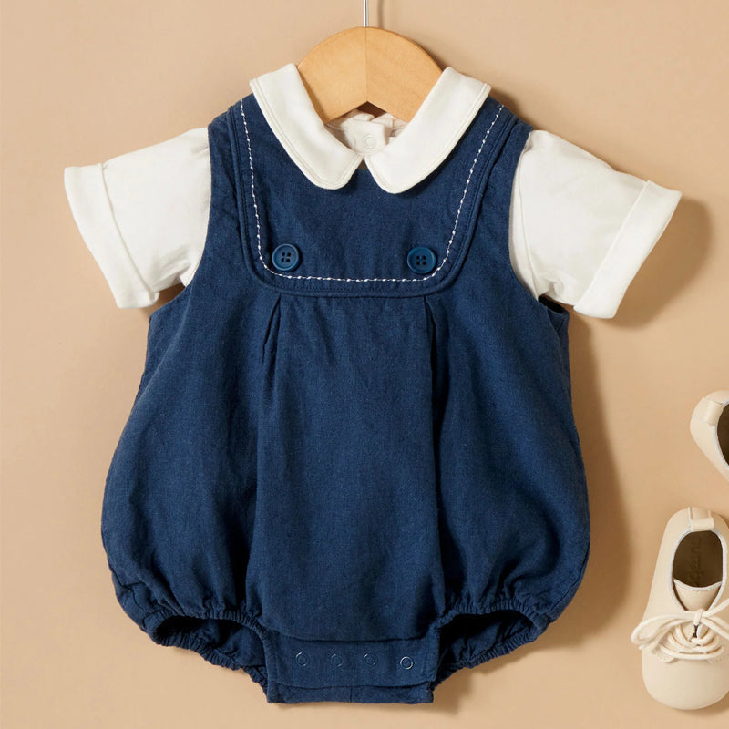 purebaby organic baby occasion wear classic romper set