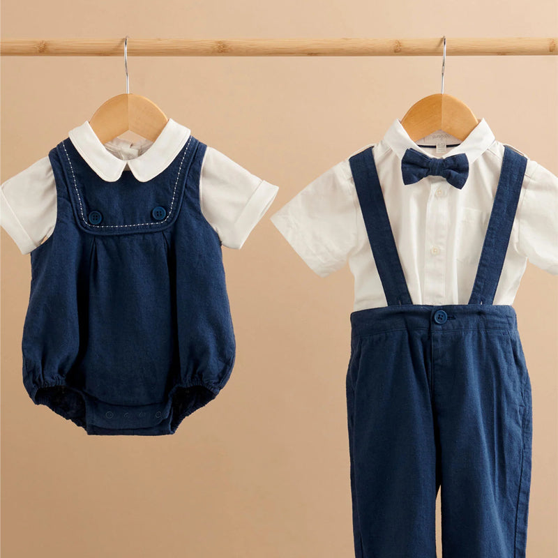purebaby organic baby occasion wear classic romper set