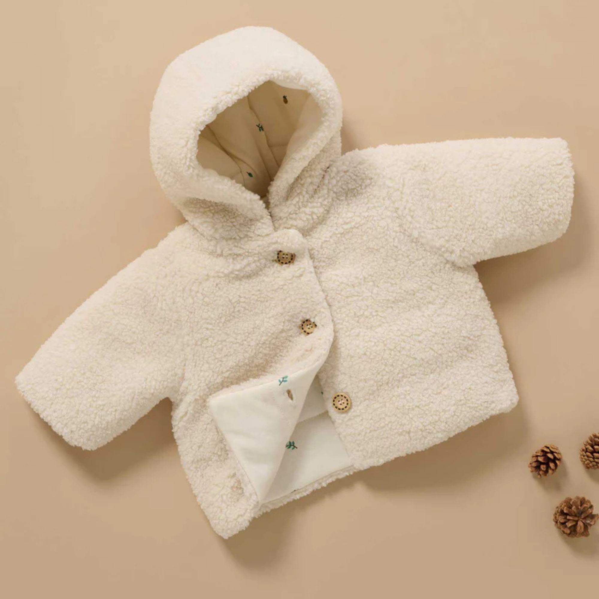 purebaby cream baby kids winter jacket
