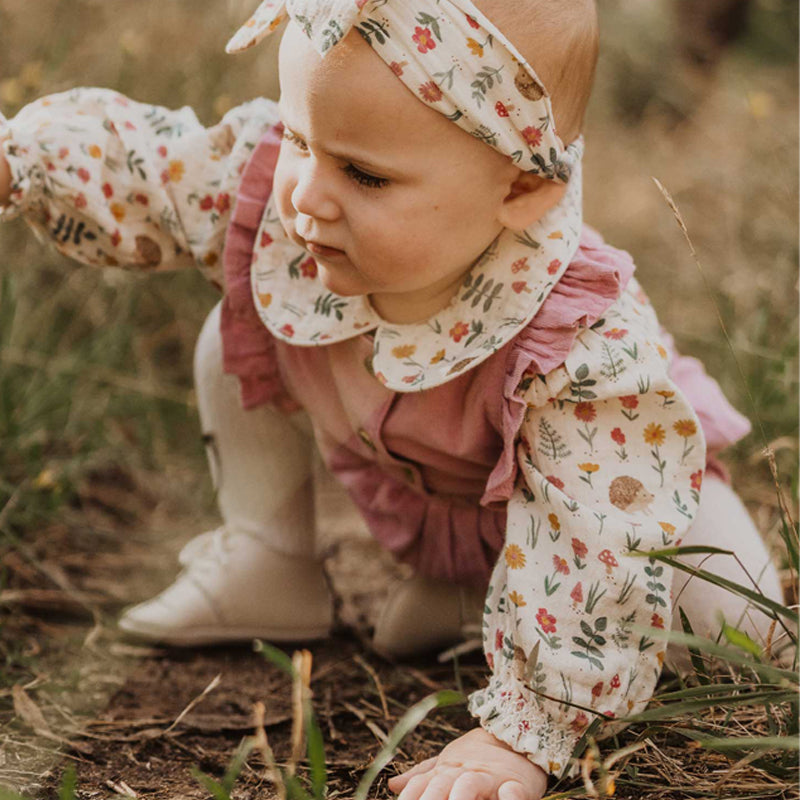 purebaby crinkle cotton baby romper baby girl