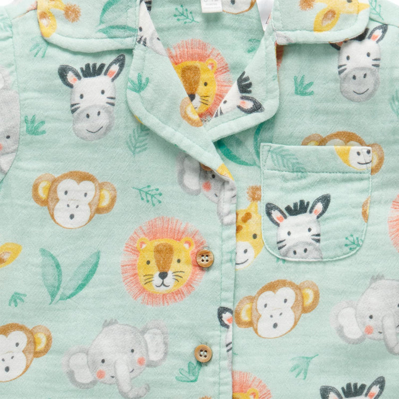 Safari Heads Short Crinkle PJ Set