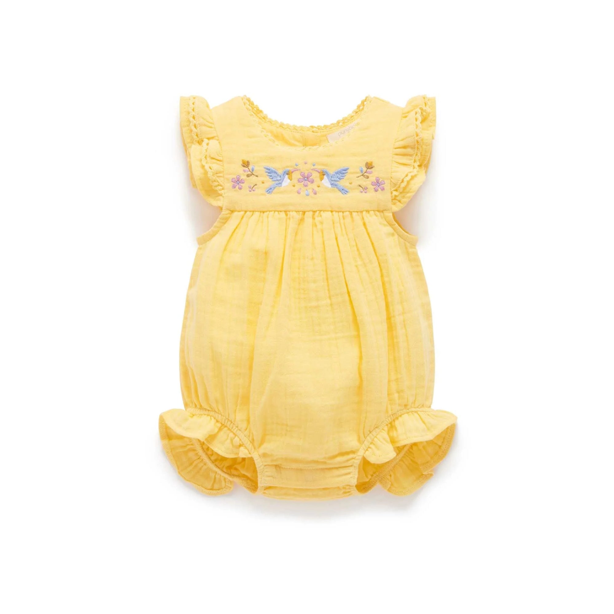 baby floral yellow one piece lace girl