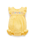baby floral yellow one piece lace girl