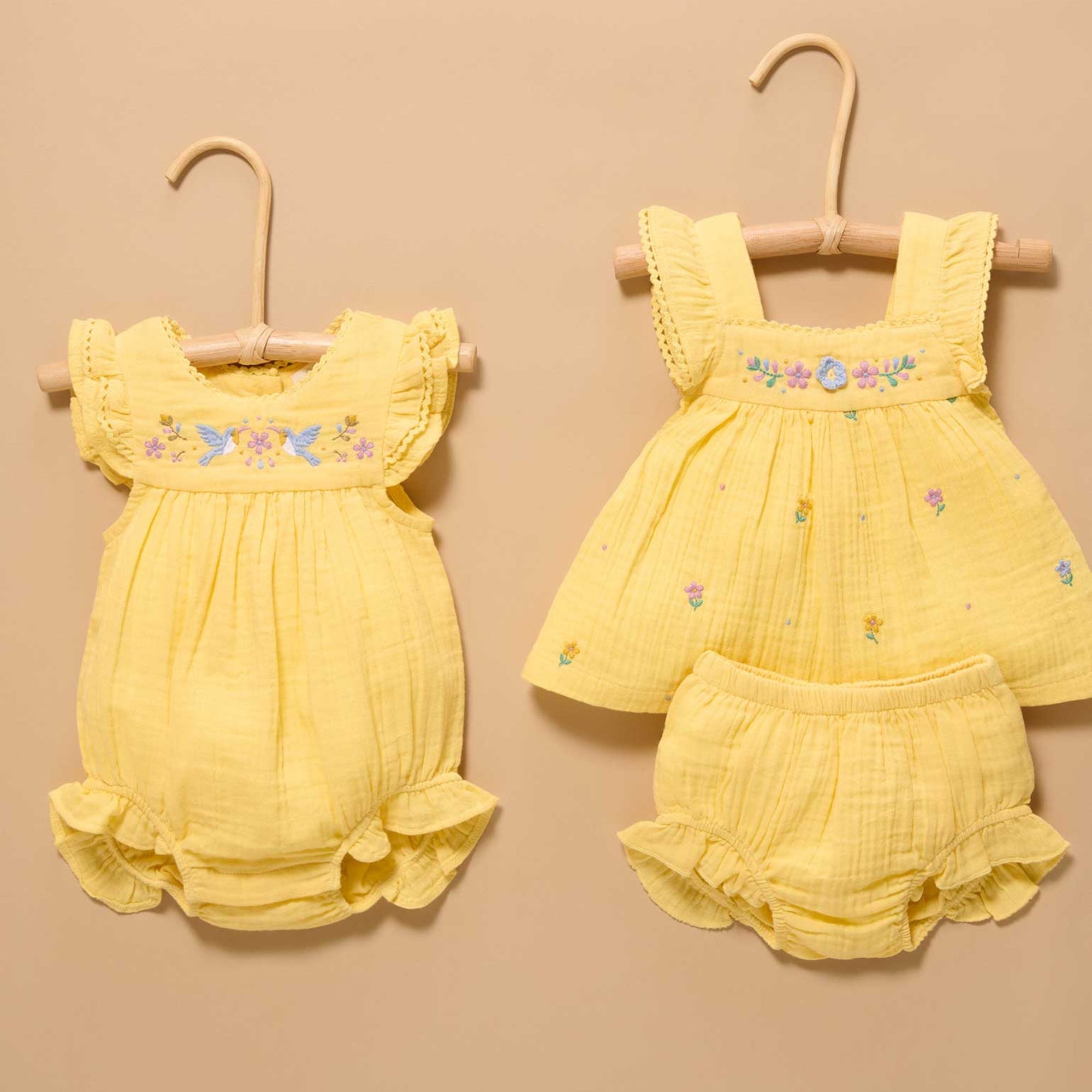 baby floral yellow one piece lace girl