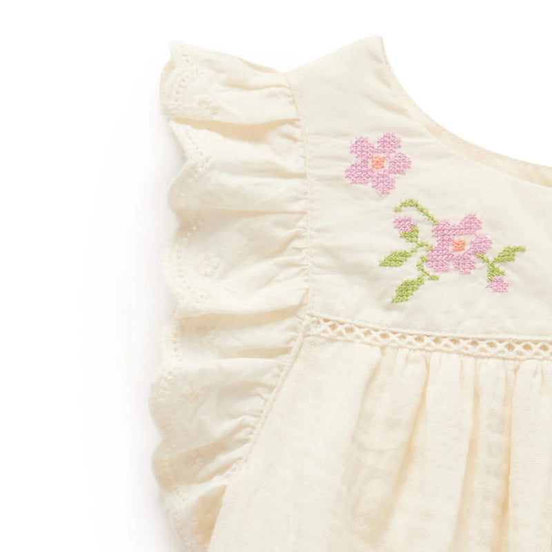 purebaby embroidered romper cloud baby baptism baby 100 days baby shower outfit